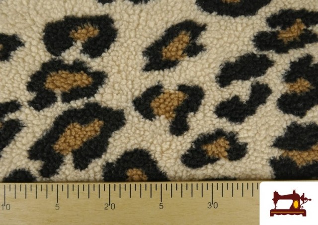 Venta online de Tela de Borreguito Estampado Leopardo Grande