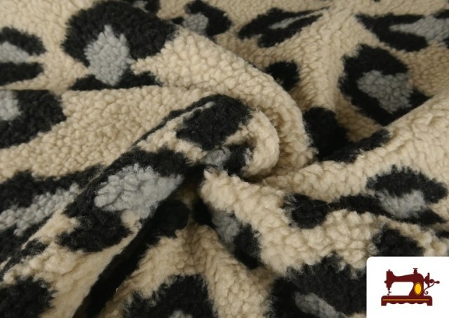 Tela de Borreguito Estampado Leopardo Grande