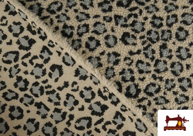 Venta online de Tela de Borreguito Estampado Leopardo