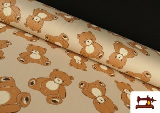 Tela de Sudadera French Terry Estampado Ositos de Peluche