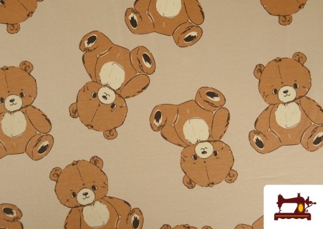 Venta de Tela de Sudadera French Terry Estampado Ositos de Peluche