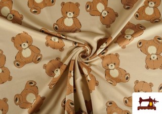 Venta online de Tela de Sudadera French Terry Estampado Ositos de Peluche