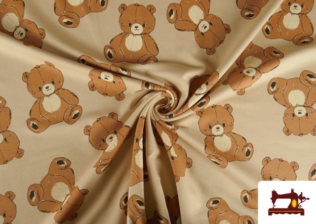 Venta online de Tela de Sudadera French Terry Estampado Ositos de Peluche