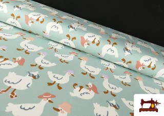 Comprar Tela de Sudadera French Terry Estampado Patitos Divertidos