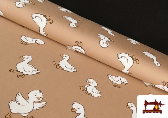 Tela de Sudadera French Terry Estampado Patitos Infantil