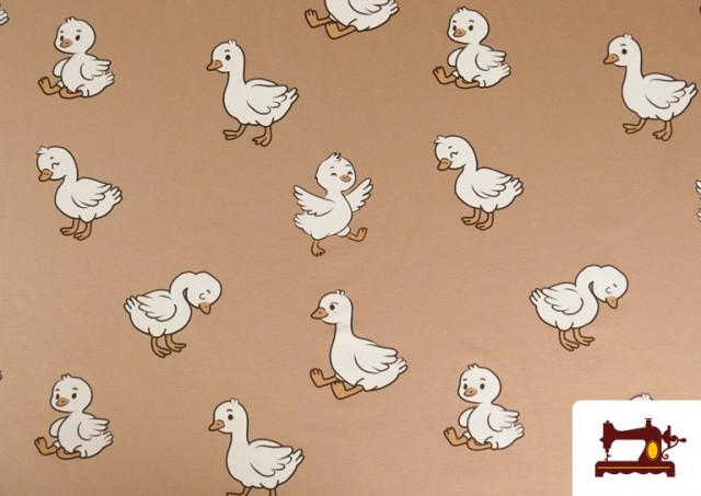 Comprar Tela de Sudadera French Terry Estampado Patitos Infantil