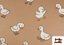 Venta de Tela de Sudadera French Terry Estampado Patitos Infantil