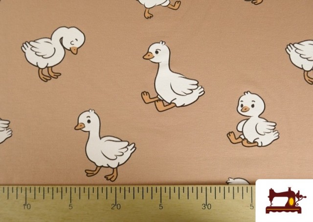 Comprar online Tela de Sudadera French Terry Estampado Patitos Infantil