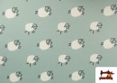 Comprar Tela de Sudadera French Terry Estampado Ovejas Divertidas para Pijama