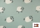 Venta de Tela de Sudadera French Terry Estampado Ovejas Divertidas para Pijama