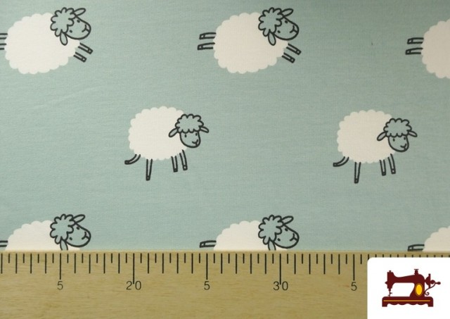 Comprar online Tela de Sudadera French Terry Estampado Ovejas Divertidas para Pijama