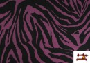 Venta de Tela de Punto de Viscosa Cebra de Colores color Morado