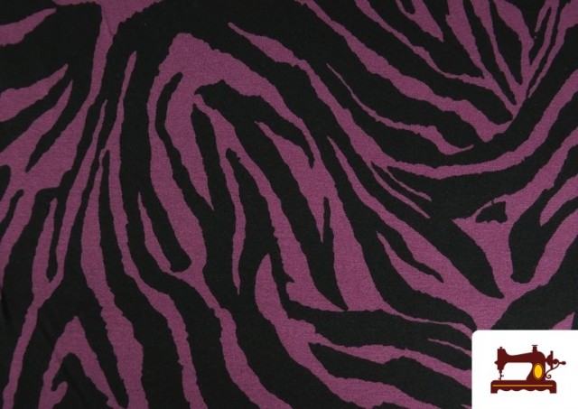 Venta de Tela de Punto de Viscosa Cebra de Colores color Morado