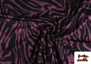 Venta online de Tela de Punto de Viscosa Cebra de Colores color Morado