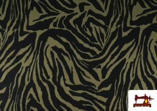 Tela de Punto de Viscosa Cebra de Colores color Caqui