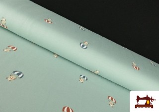 Tela de Punto de Camiseta Estampado Ositos con Paracaídas Infantil