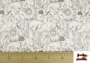 Venta de Punto de Camiseta Estampado Animales de la Selva Infantil Blanco y Negro