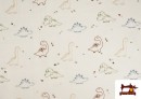 Venta de Tela de Punto de Camiseta de Dinosaurios de Colores