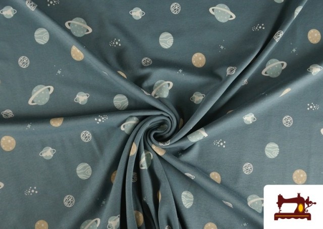 Venta online de Tela de Punto de Camiseta con Estampado de Planetas Infantil