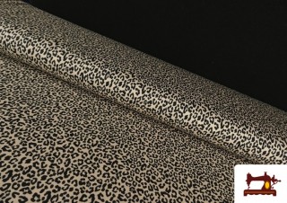 Tela de Punto de Camiseta Animal Print Leopardo Rosa Pálido