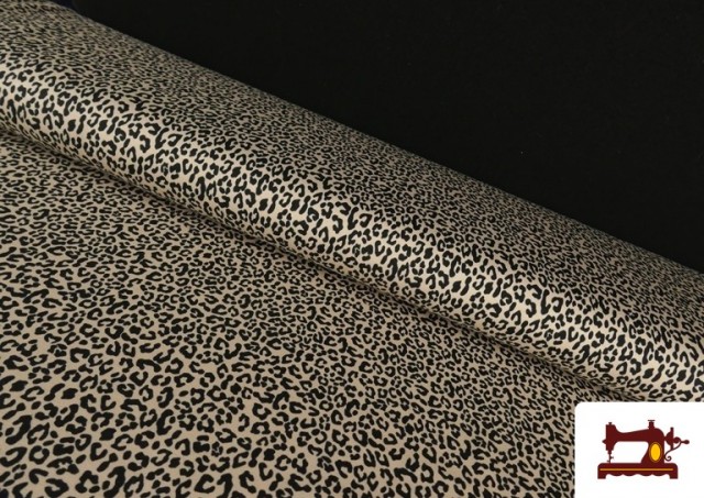 Tela de Punto de Camiseta Animal Print Leopardo Rosa Pálido