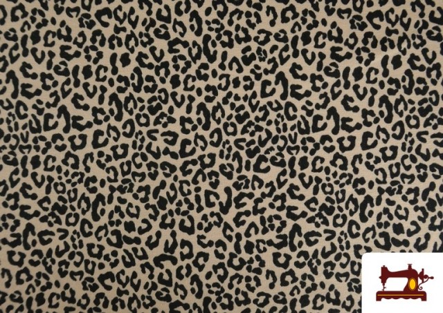 Venta de Tela de Punto de Camiseta Animal Print Leopardo Rosa Pálido