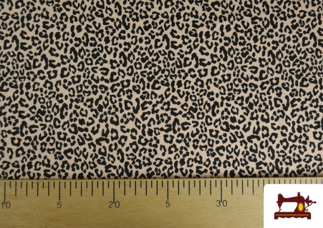 Comprar online Tela de Punto de Camiseta Animal Print Leopardo Rosa Pálido