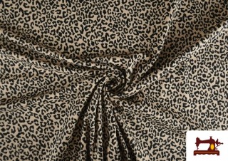 Venta online de Tela de Punto de Camiseta Animal Print Leopardo Rosa Pálido