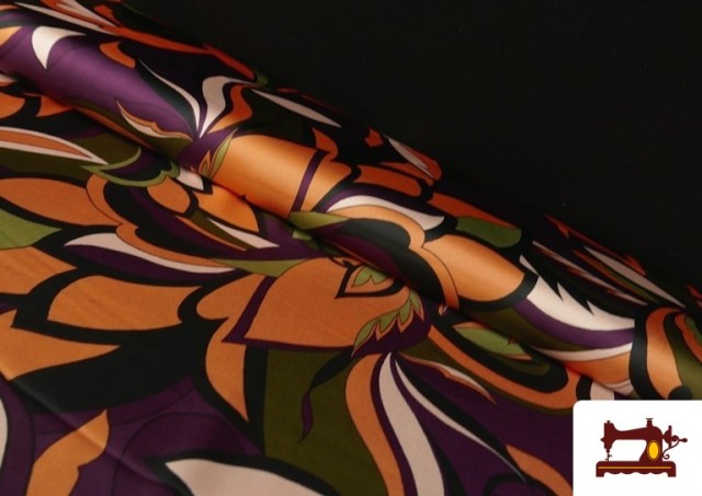 Tela Crep Saten Estampada Floral Moderna