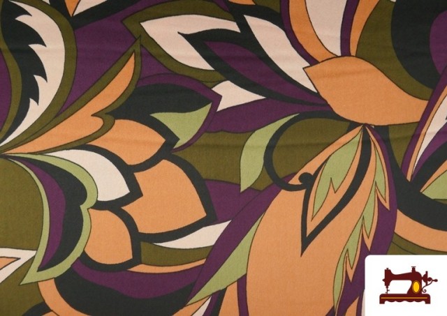 Venta de Tela Crep Saten Estampada Floral Moderna