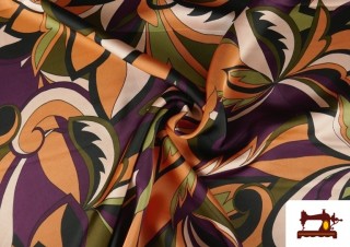 Comprar online Tela Crep Saten Estampada Floral Moderna