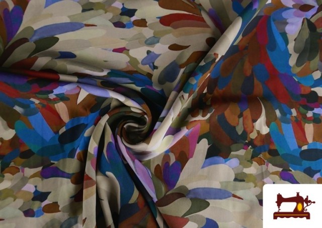 Venta online de Tela de Viscosa Estampado Multicolor