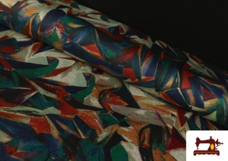 Tela de Punto Roma Estampado Abstracto Cubista