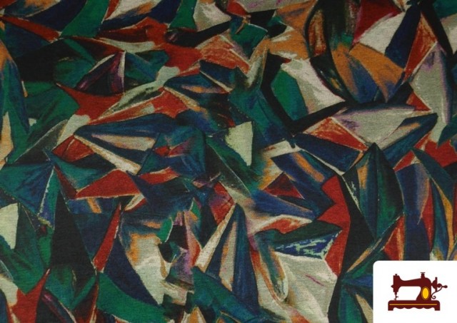 Comprar Tela de Punto Roma Estampado Abstracto Cubista
