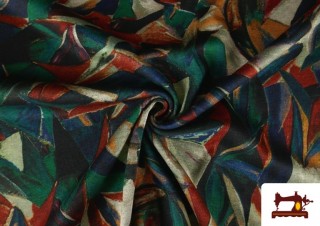 Venta online de Tela de Punto Roma Estampado Abstracto Cubista