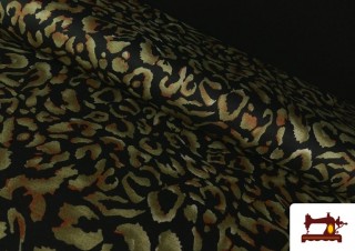 Tela de Punto Roma Leopardo Difuminado color Verde