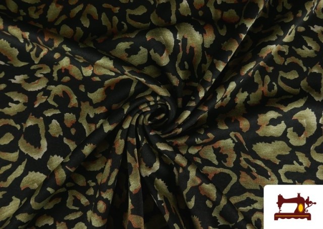 Comprar online Tela de Punto Roma Leopardo Difuminado color Verde