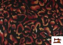 Tela de Punto Roma Leopardo Difuminado color Rojo