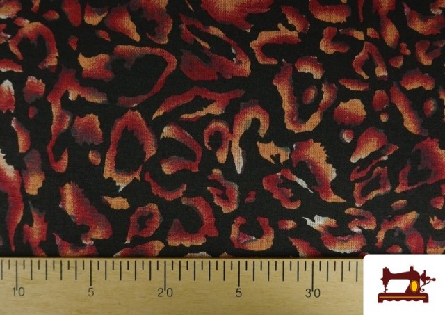 Comprar Tela de Punto Roma Leopardo Difuminado color Rojo