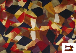 Comprar Tela de Punto Roma Estampado Abstracto Mosaico