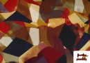Venta de Tela de Punto Roma Estampado Abstracto Mosaico