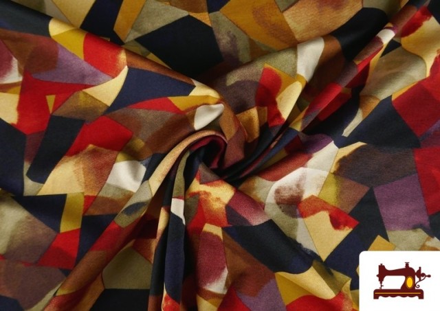 Venta online de Tela de Punto Roma Estampado Abstracto Mosaico