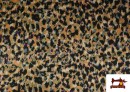 Comprar Tela de Punto Roma Estampado Pinceladas Animal Print color Mostaza