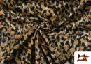 Venta online de Tela de Punto Roma Estampado Pinceladas Animal Print color Mostaza