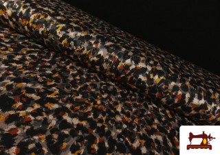 Tela de Punto Roma Estampado Pinceladas Animal Print color Negro