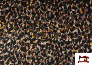 Tela de Punto Roma Estampado Pinceladas Animal Print color Negro