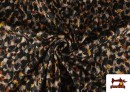Comprar online Tela de Punto Roma Estampado Pinceladas Animal Print color Negro
