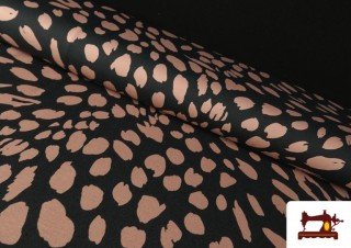 Tela de Punto con Viscosa Estampado Topos