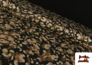 Tela de Punto con Viscosa Estampado de Leopardo Marrón