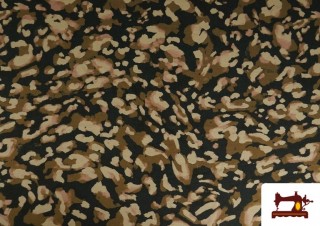 Comprar Tela de Punto con Viscosa Estampado de Leopardo Marrón